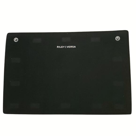RILEY VERSA black leather Base Bag clutch removable Crossroads shearling cover